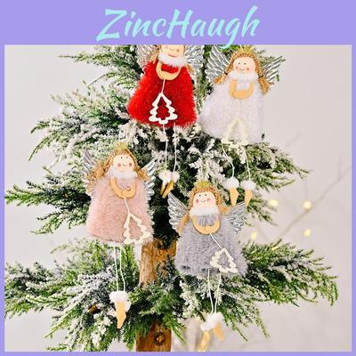 Christmas Angel Decor Silver Wings Fabric Ornament For Festive Tree Scene