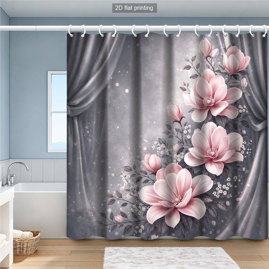 Winter Forest Floral Abstract Print Polyester Shower Curtain Bathroom Decor Bathtub Curtain with Hooks Multiple Designs