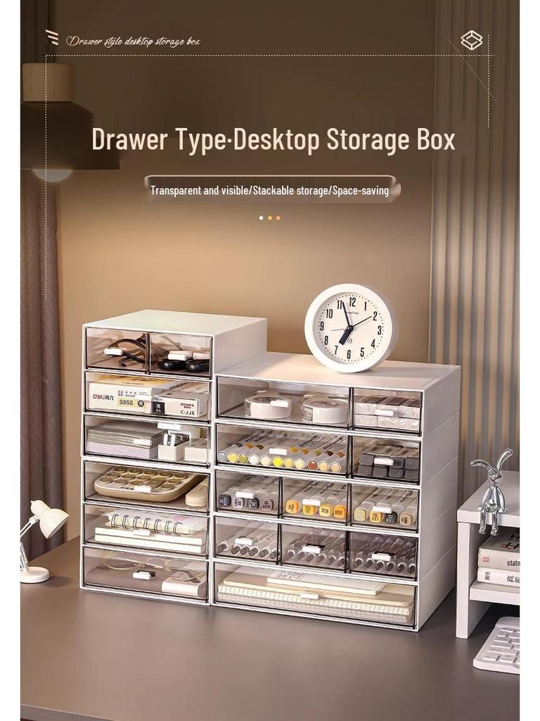 Acryl-Schreibtisch-Organizer-Box mit Schubladen für Büromaterial