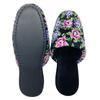 Senko FEELFOOT Garten Glazed Rose 27568 Slippers, Approx. 23.5cm - 25cm, Black, Weave, Design,