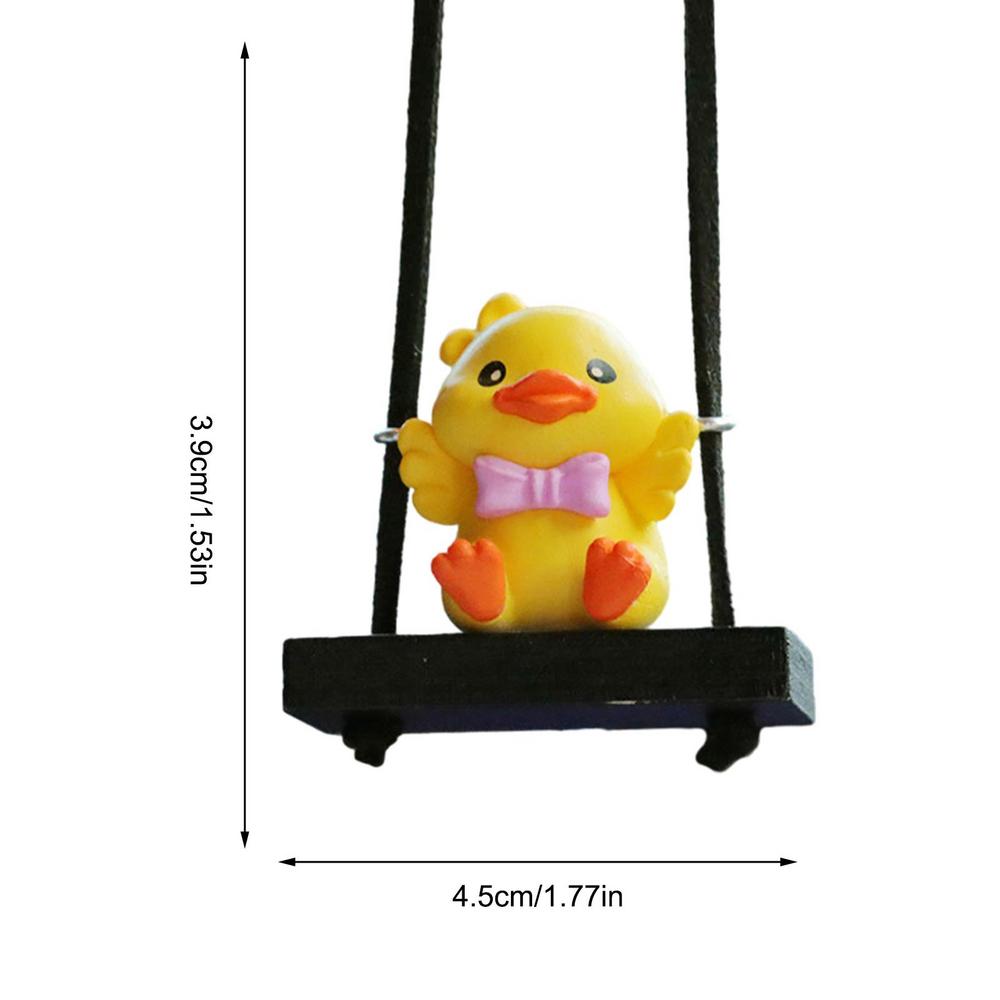 2D Cool Swing Duck Car Pendant Swinging Duck Car Hangings Ornament Cute Car Accessories Funny Raincoat Swinging Duck Car Pendant