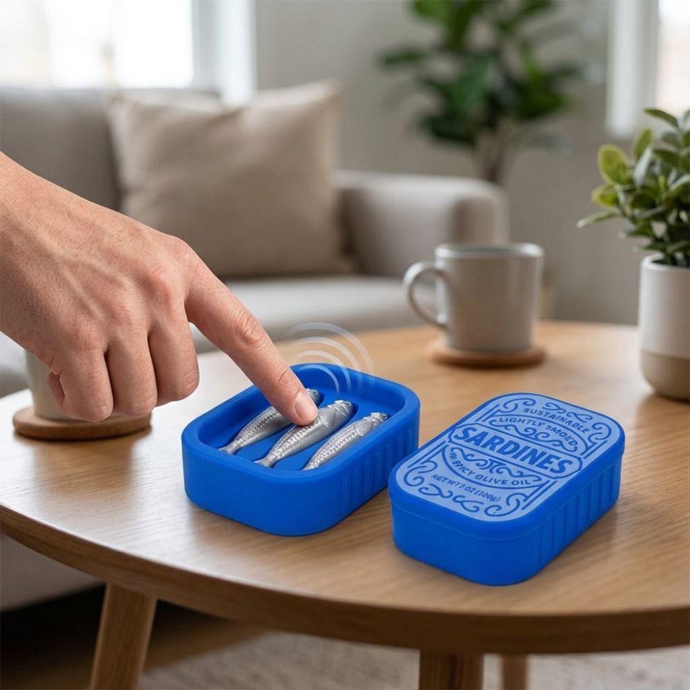 Click Sound Sardine Can Clicker Toy 3D Printed Simulation Sardine Figurine Office Use