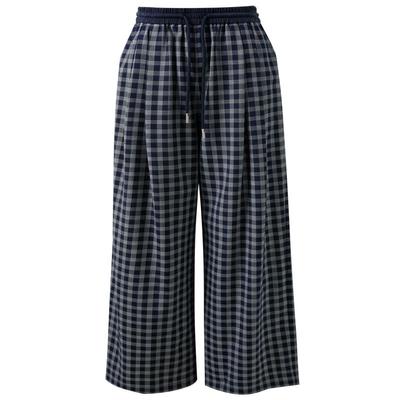 Sancai Women's 2026 Spring Plaid High-Waisted Trousers