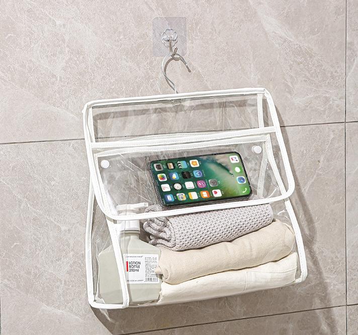 1PC Waterproof Transparent Hanging Bag Storage for Bathroom Student Toy And Clothes Organizer Wall-Mounted Closet Waterproof org
