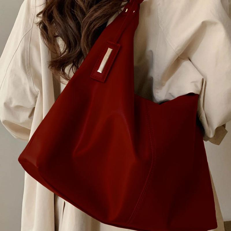 New Vintage Female Large Capacity Shoulder Bags Retro Wedding Tote Bags Casual Red Pu Leather Handheld Women'S Handbags Quality