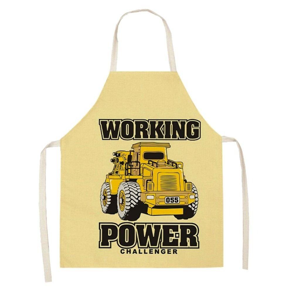 Car Pattern Children's Apron Vehicle Theme Printed Apron New Cleaning Clothes Home Use