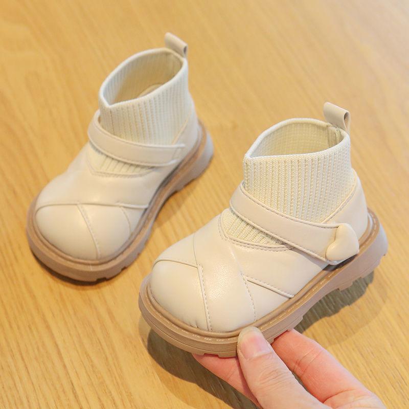 

Модные Девичьи Ботинки Модные Универсальные Детские Туфли Принцесса Милые Простые На Мягкой Подошве Ботильоны Классическая Мода Комфортные Зимние Ботинки 15insole12cm бежевый