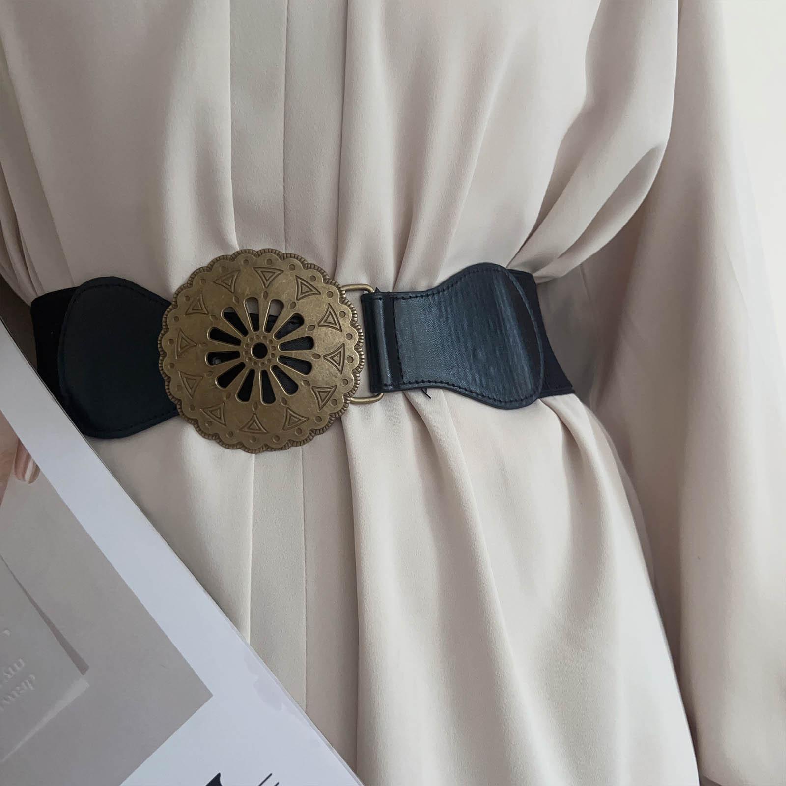

Xiaoxiangfeng Black Waist Seal Women S Elastic Elastic Belt With Dress Wide Belt