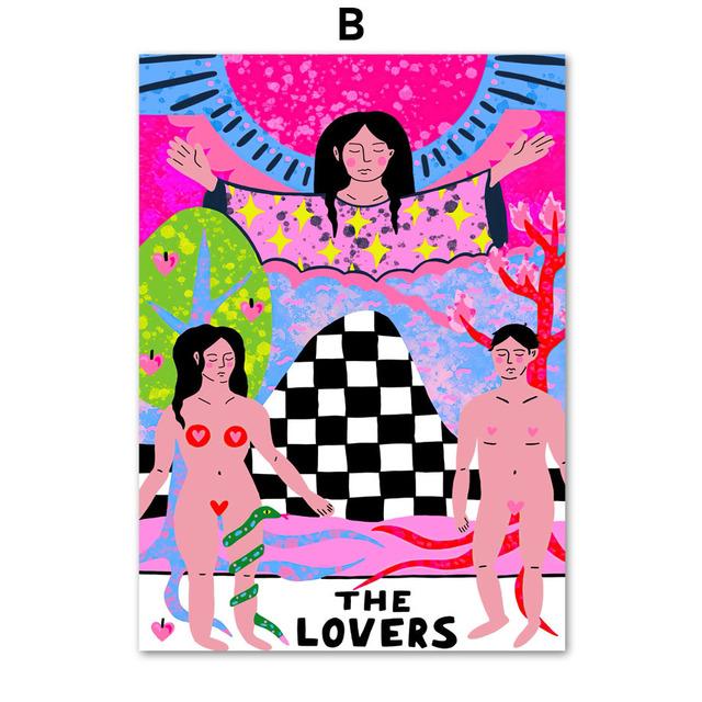 Leaping Tiger Starry Lion Love Hate Dogs Lovers Tarot Wall Art Canvas Painting Posters And Prints Pictures For Living Room Decor No Frame