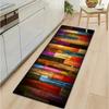 Colorful Wood Plank Pattern Runner Rug Vintage Patchwork Geometric Design Mat Non-Slip Home Decor Carpet for Kitchen Living Room