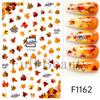 Nail Art Stickers Autumn Thanksgiving Maple Leaf Harvest Mushroom Hazelnut Honey Yellow Leaf Nail Stickers