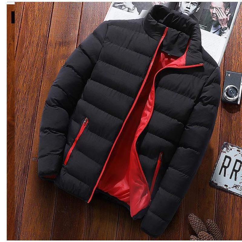 Mens Thick Relaxed Fit Leisure Cotton Coat Winter Versatile and Handsome Cotton Coat