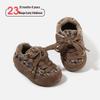 Winter Baby Walker Shoes - Velvet Knit Cotton for Girls, Casual Infant Shoes