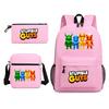 Large Capacity Schoolbag with Shoulder Strap; Student Three-piece Pencil Case Set