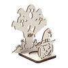 Festival Theme Lighting Halloween Candle Holder, Spooky Pumpkin Bat Shadow Tealight Party Scene Props Vintage Wooden Candlestick Ornament for