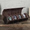 Vintage Genuine Leather Watch Roll Box 1/2/3/4/6/8 Grids Watch Travel Case Organizers Display Holder Men Women Watches Jewelry