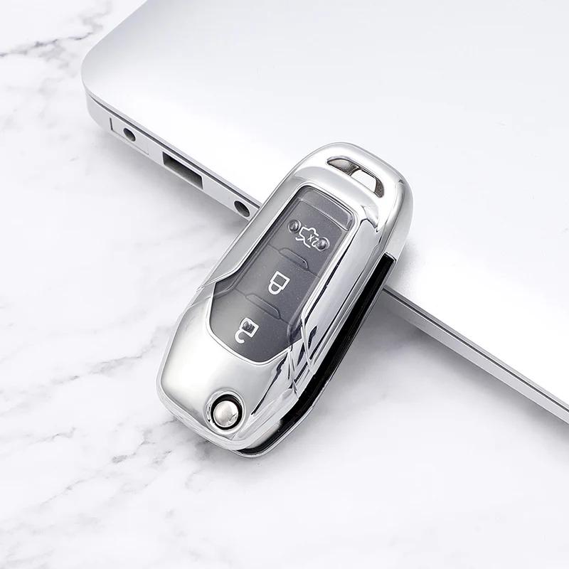 Weiche TPU-Auto-Fernschlüsselhülle für Ford Focus 4 3 MK2 MK4 Fiesta Mondeo Kuga Ecosport Ranger Autoschlüsselschutzhalterschale