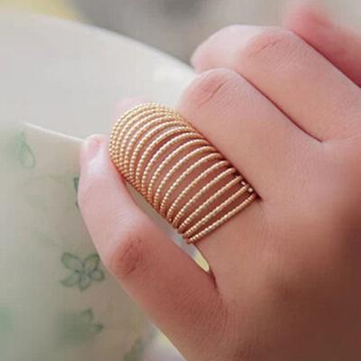Men Finger Buckle Threaded Spring Ring Women Jewelry Accessories Korean Style Finger Ring