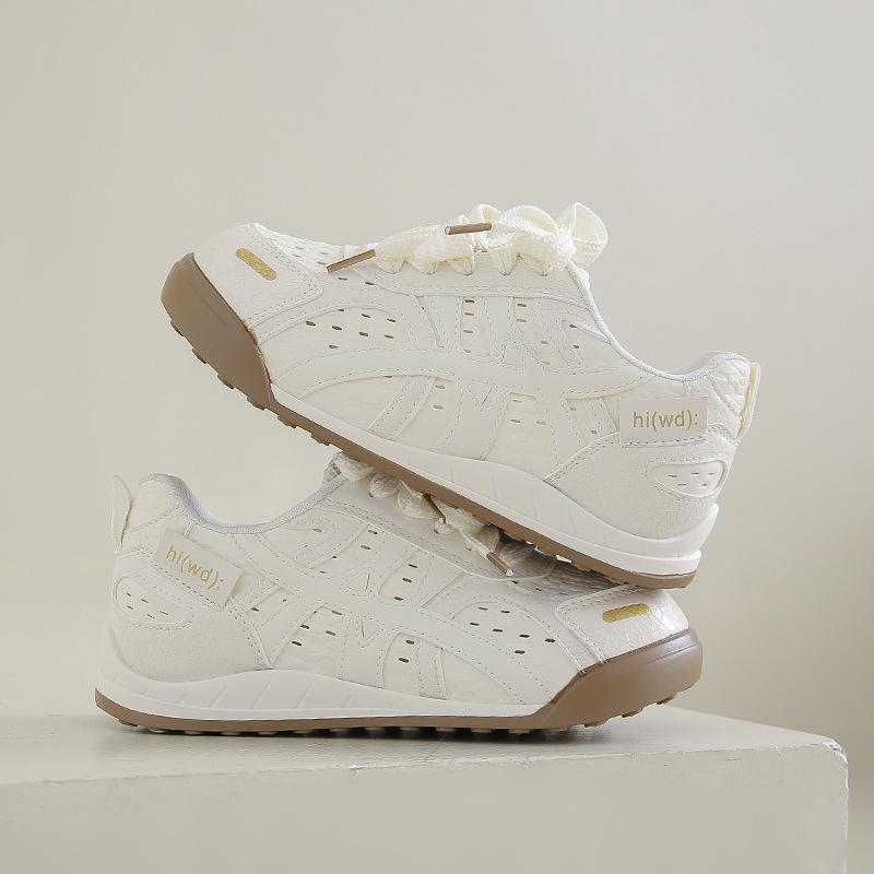 Ugly Cute Hollow Breathable Ballet Training Shoes Women's 2025 New Retro Color Matching Versatile Casual Sports Forrest Gump Shoes