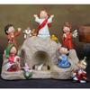 Miniature Christmas  Resurrection Ornament with Resin Figures and LED light for Seasonal Home Decoration
