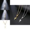 Trendy Stainless Steel Lightning Pendant Necklace For Men And Women With Electroplate Coating For Daily Use