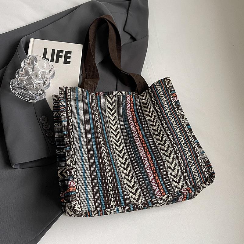 Geantă Tote de Mare Capacitate Stil Etnic Geantă Tote de Modă pentru Femei Geantă de Clasă pentru Studente