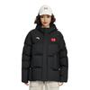 Anta Classic Series Logo Hooded Zipper Thick Casual Short Down Jacket Unisex outerwear Black 462340106-1