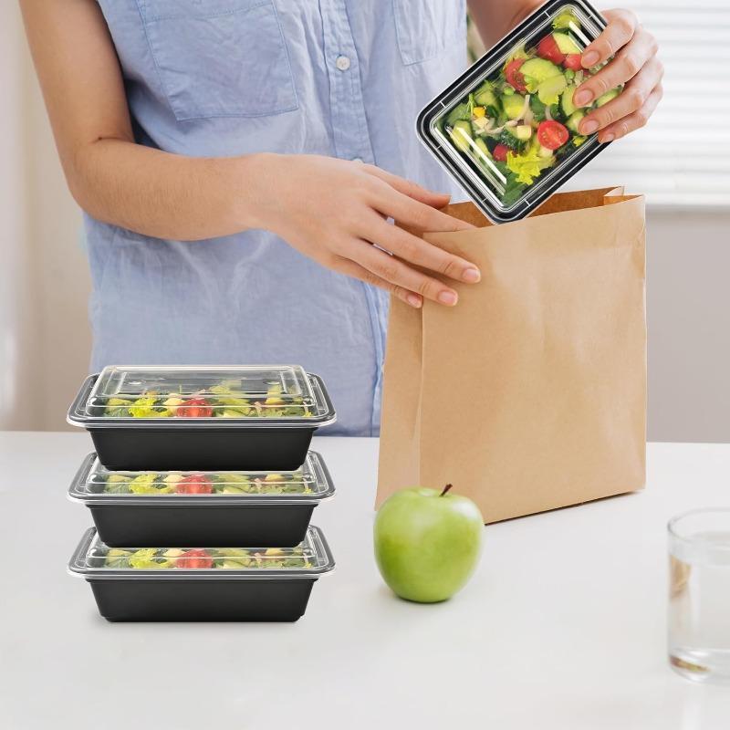 10/30PCS Plastic Bento Box Food Lunch Box Disposable Salad Fruit Storage Box Meal Prep Containers Square Leakproof Takeout Bento