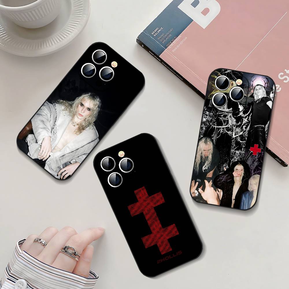2hollis Singer Phone Case For IPhone 17 Pro 15 13 14 16 11 12 Pro Max 7 8 Plus XR XS X SE Matte Soft Funda Silicone Cover