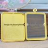 Golden Square Thangka Gau Box Pendant - Tibetan Buddhist Amulet Wearable Sweater Chain