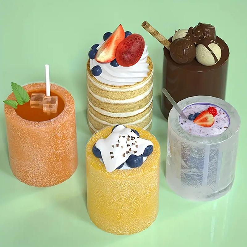 8-Hole Ice Cup Shape Ice Cube Mold Cake Pudding Fruit Ice Cube Maker Bar Kitchen Accessories Silicone Mould Diy Frozen Ice