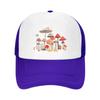 Mushroom Print Mesh Trucker Hat Adjustable Cotton Casual Baseball Cap for Outdoor Travel