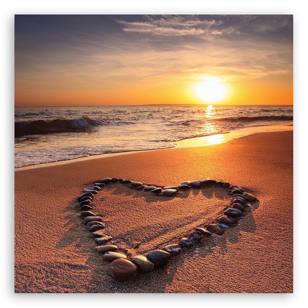 Plátno, Srdce Láska Západ slunce