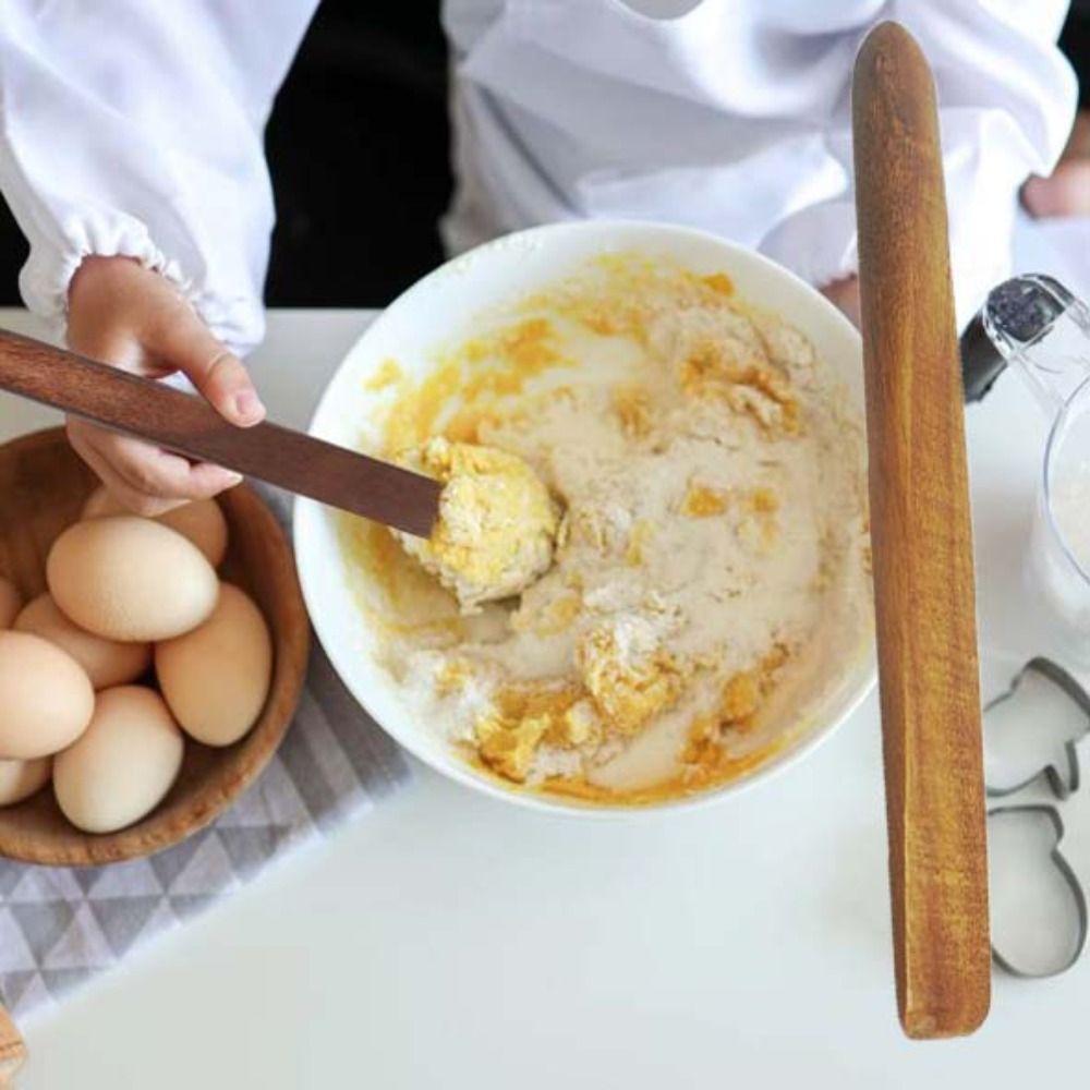 

Handheld Dough Mixer Wooden Egg Beater Salad Mixing Spatula Danish Dough Whisk Butter