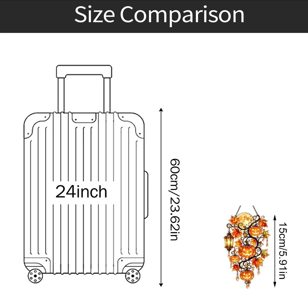 2D Flat Pumpkin Maple Leaf Hanging Ornament for Halloween Fall Seasonal Home Wall Decor