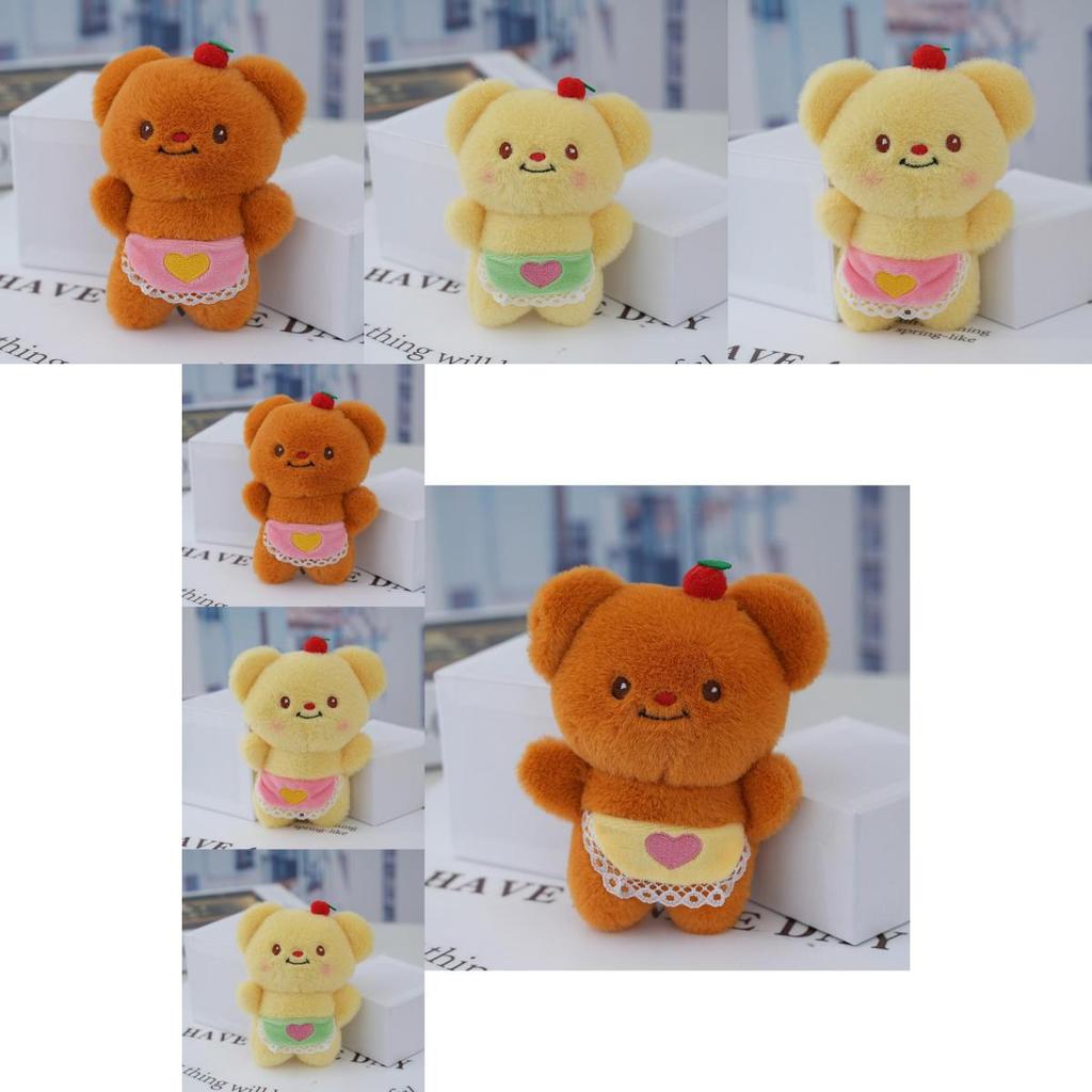 Adorable Butter Bear Plush Keychain Soft Cute Teddy Bear Bag Charm Keyring
