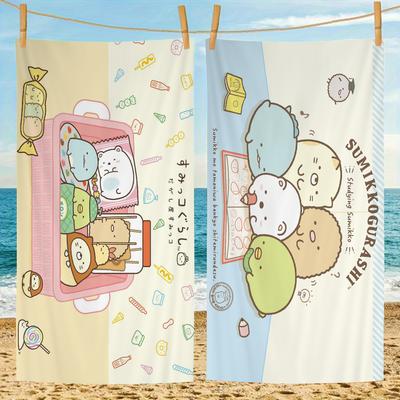 Sumikko Gurashi Beach Towel Cartoon Cute Summer Kids Large Bath Pool Beach Towel Microfiber Absorbent for Swimming Travel
