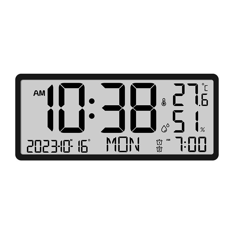 Creative LCD Multifunctional Wall Clock Living Room Clock Simple Modern Alarm Clock Large Screen New Electronic Clock