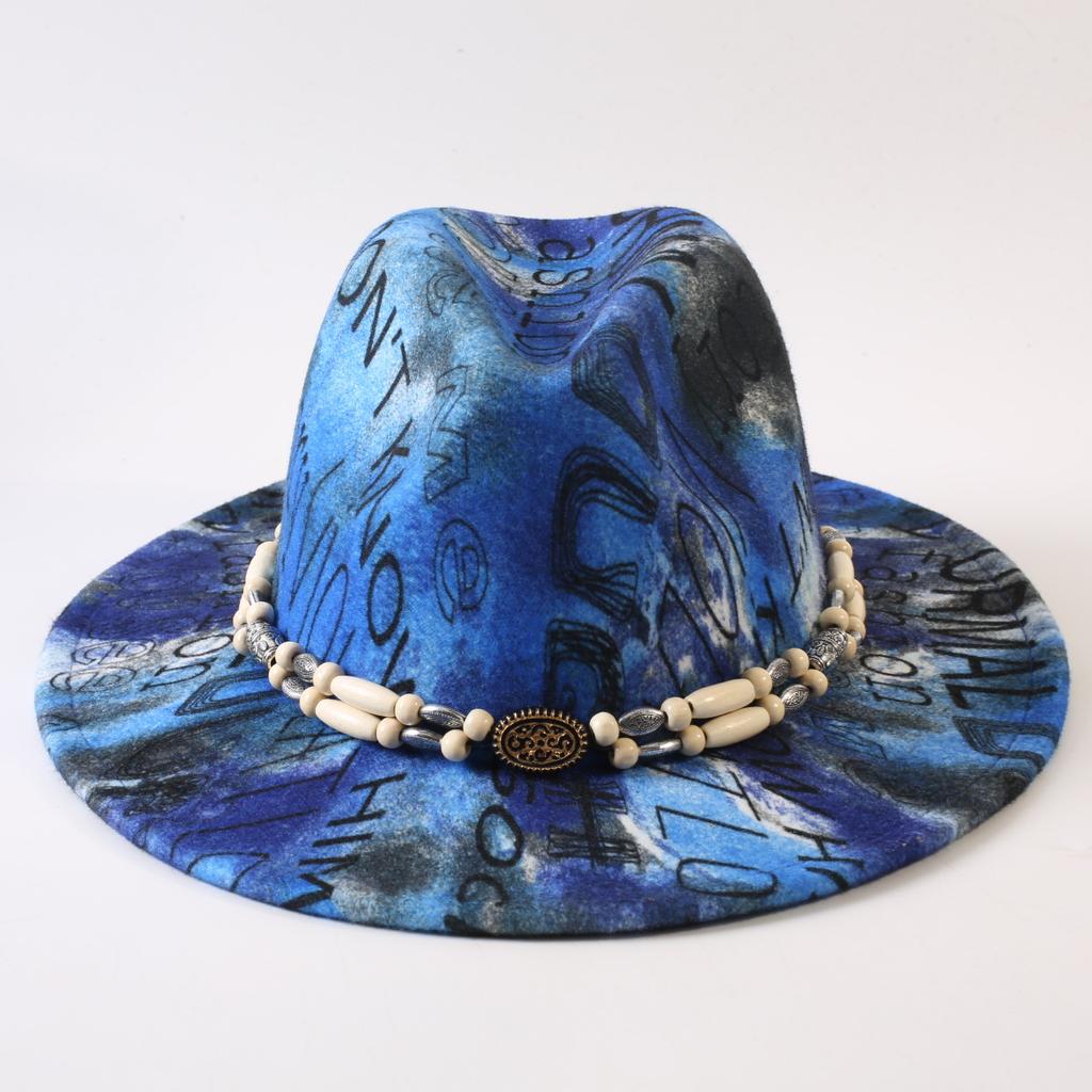 New European and American style letter printing fashion top hat men's and women's fashion jazz hat sunscreen sun hat