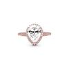 Sparkling Teardrop Shaped Halo Cubic Zirconia Ring Women Ring Rose-Gold 186251CZ