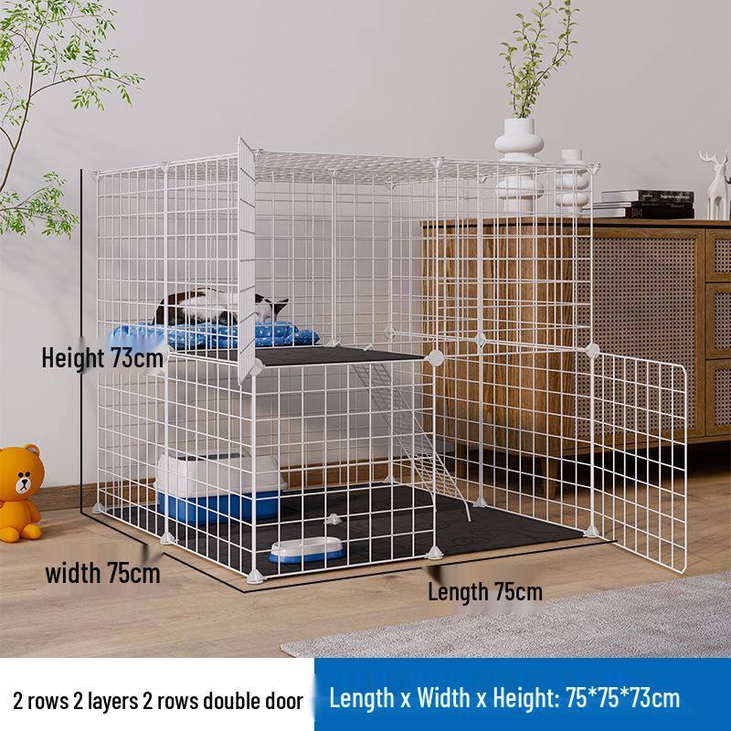 DIY Spacious Indoor Cat Iron Mesh Villa with Litter Box Space