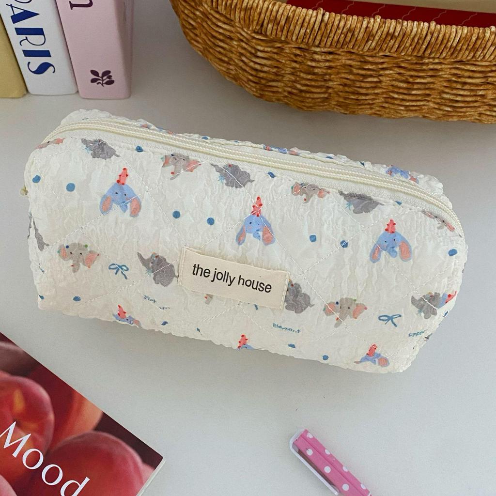 High-Capacity Bubble Cotton Pencil Case for Middle School Girls
