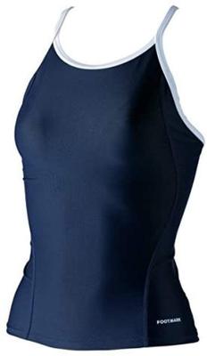 FOOTMARK Women's Fitness School Swimsuit with Piping, Separates, Top, 101587, Navy (08), Size 140