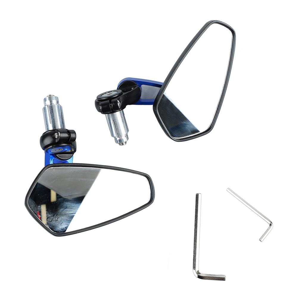 1 Pair Motorcycle Rear View Mirror 360 degrees Rotatable Glass Clear Handlebar Side Mirror