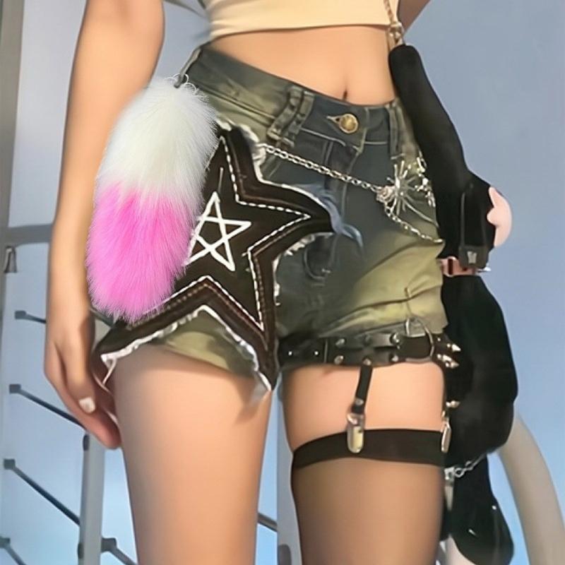 Realistischer Faux Tier Schwanz Schlüsselanhänger Tasche Schmuck Cosplay Pelz Anhänger Handgemacht Rucksack und Geldbörse Dekoration