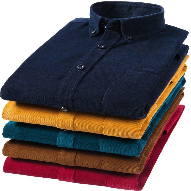 Toamnă/Iarnă New Bumbac velur, Plus Size Cămăși Casual Top pentru bărbați Solid