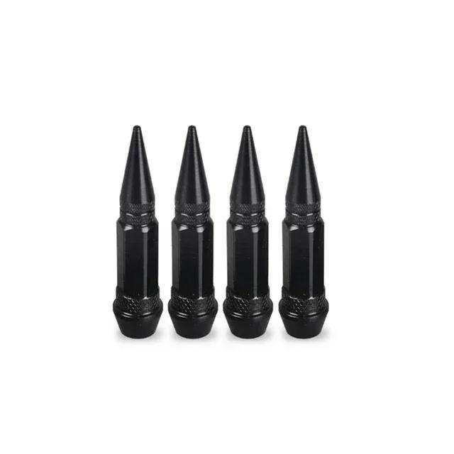 4pcs Car Universal Bullet Head Screws Valve Caps Personalized Modifications Pointed Valve Tips Bicycle and Motorcycle Tires