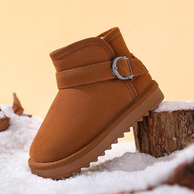 2025 Winter Children's Slip-On Snow Boots, Plus Velvet, Thickened, Soft Sole - Boys & Girls