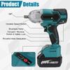 488Vf 1500N.m 1/2 Socket High Torque Brushless Wrench Cordless Electric Impact Wrench Power Tools For 18V Battery