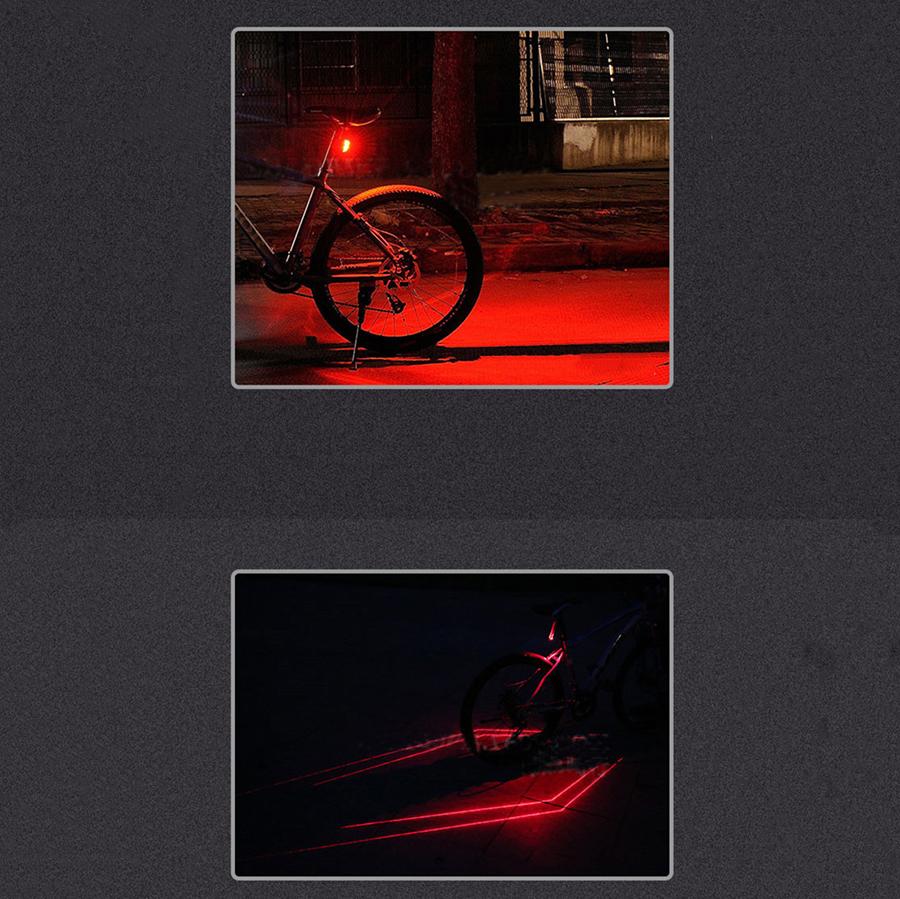 LED & Leser Bicycle Light IPX-5 Waterproof Rate USB Rechargeable Rear Tail Lamp